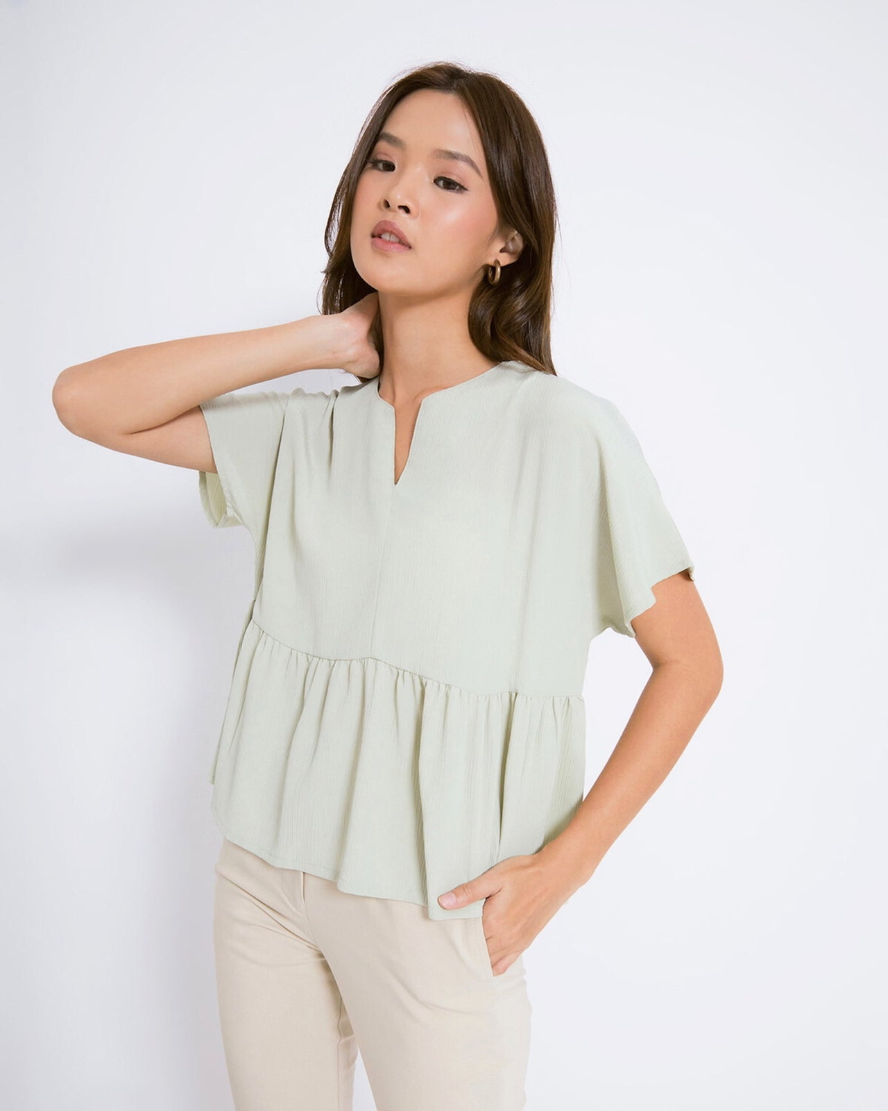 Ms Daisy Fae Baby Doll Crinkle Blouse