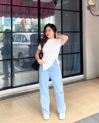 Ms Daisy Summer Rib Asymmetrical T-Shirt