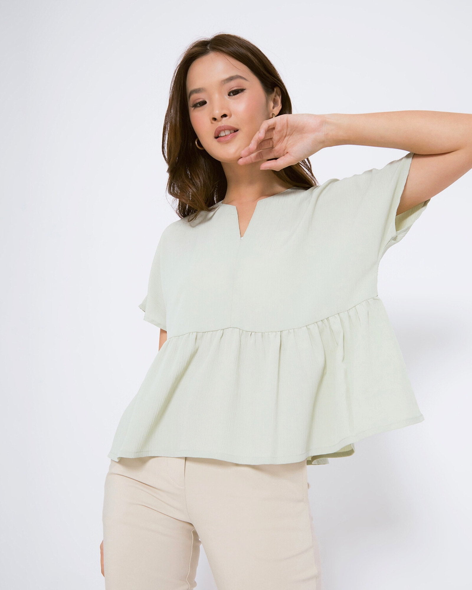 Ms Daisy Fae Baby Doll Crinkle Blouse