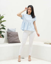 Ms Daisy Ivy Ribbon Top Baju Atasan Wanita Kasual Lengan Pendek