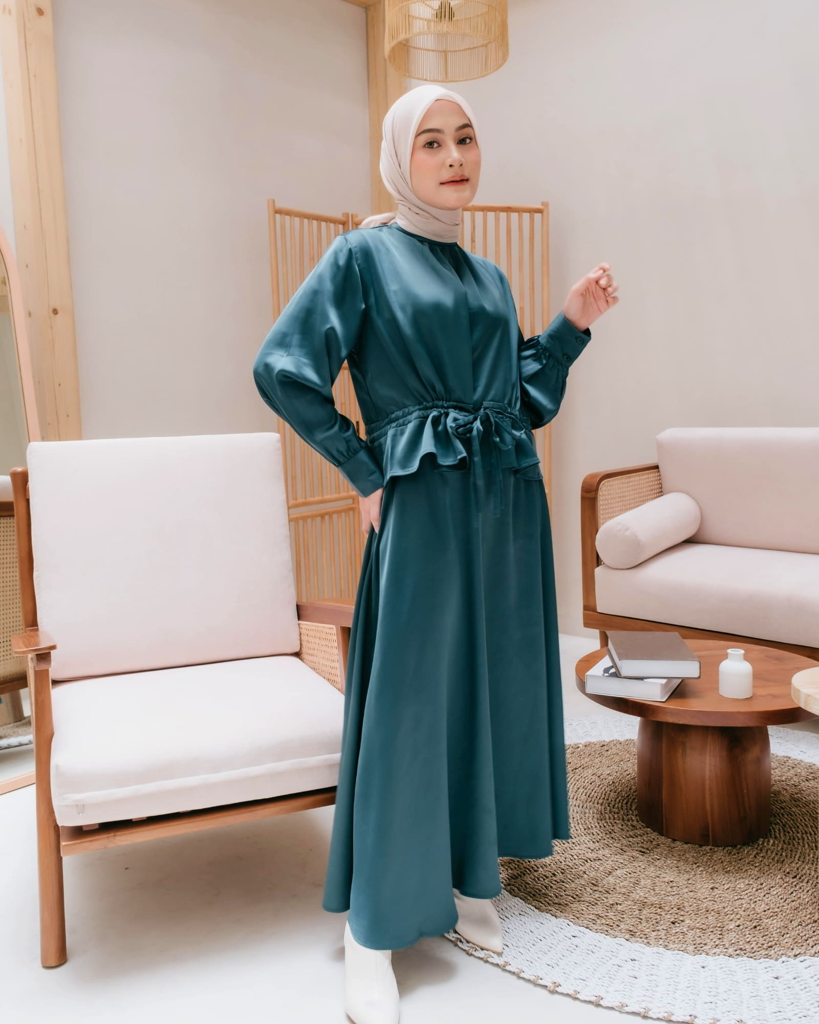 Ms Daisy Amira Satin Top and Skirt Set