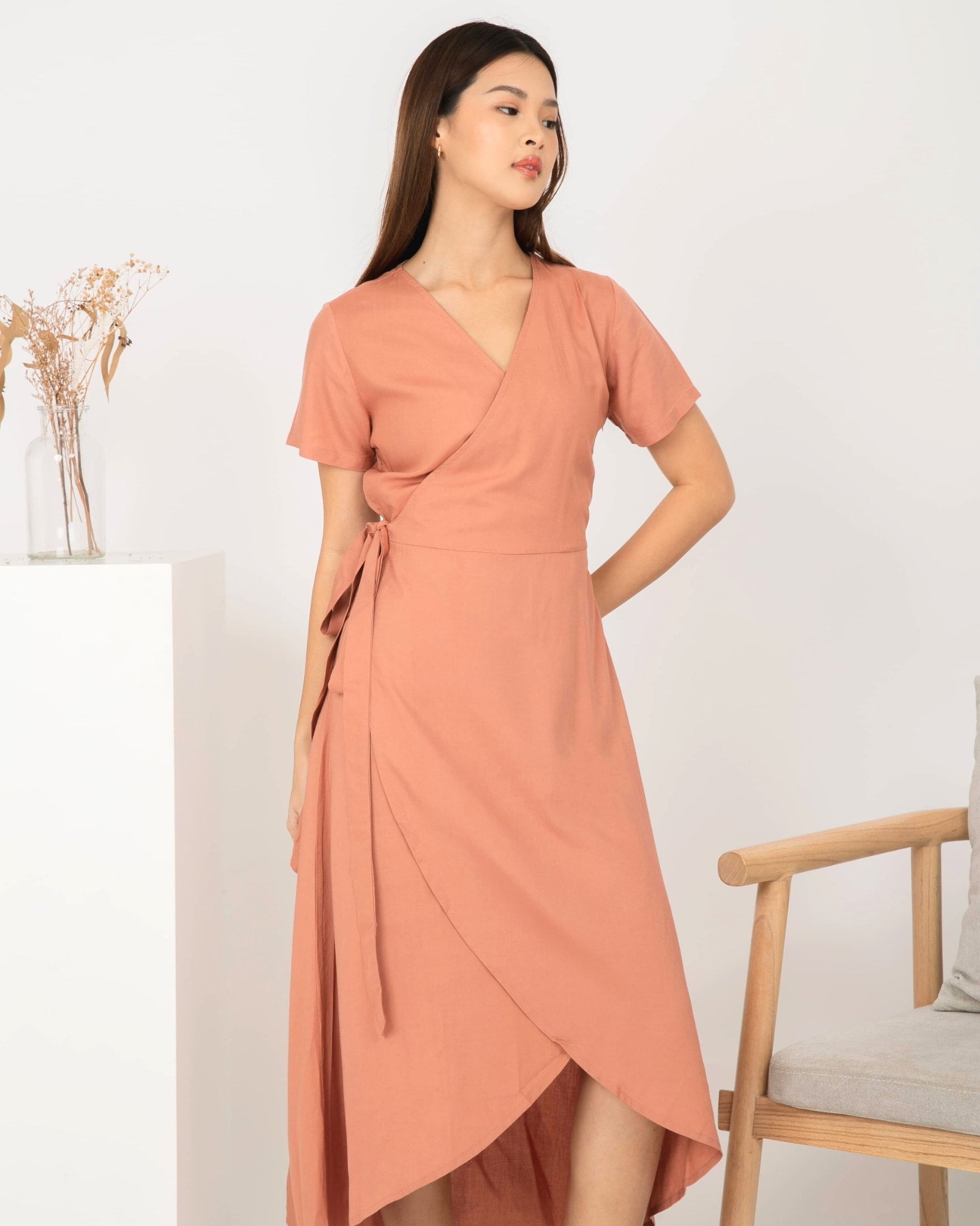 Ms Daisy River overlap maxi dress with adjustable tie