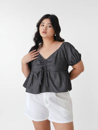 Ms Daisy Hazel Denim Ruched Top