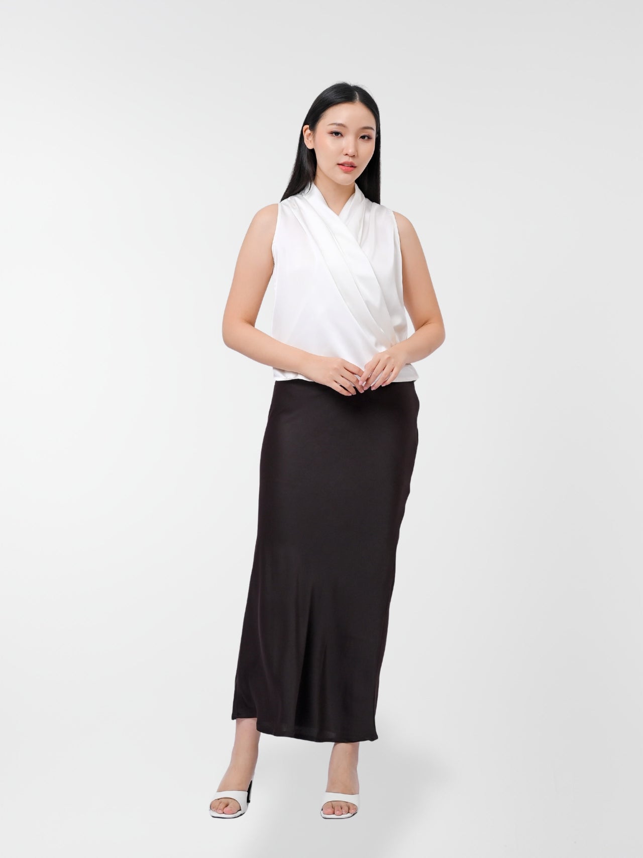 Ms Daisy Jade Satin Wrap Top