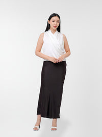 Ms Daisy Jade Satin Wrap Top