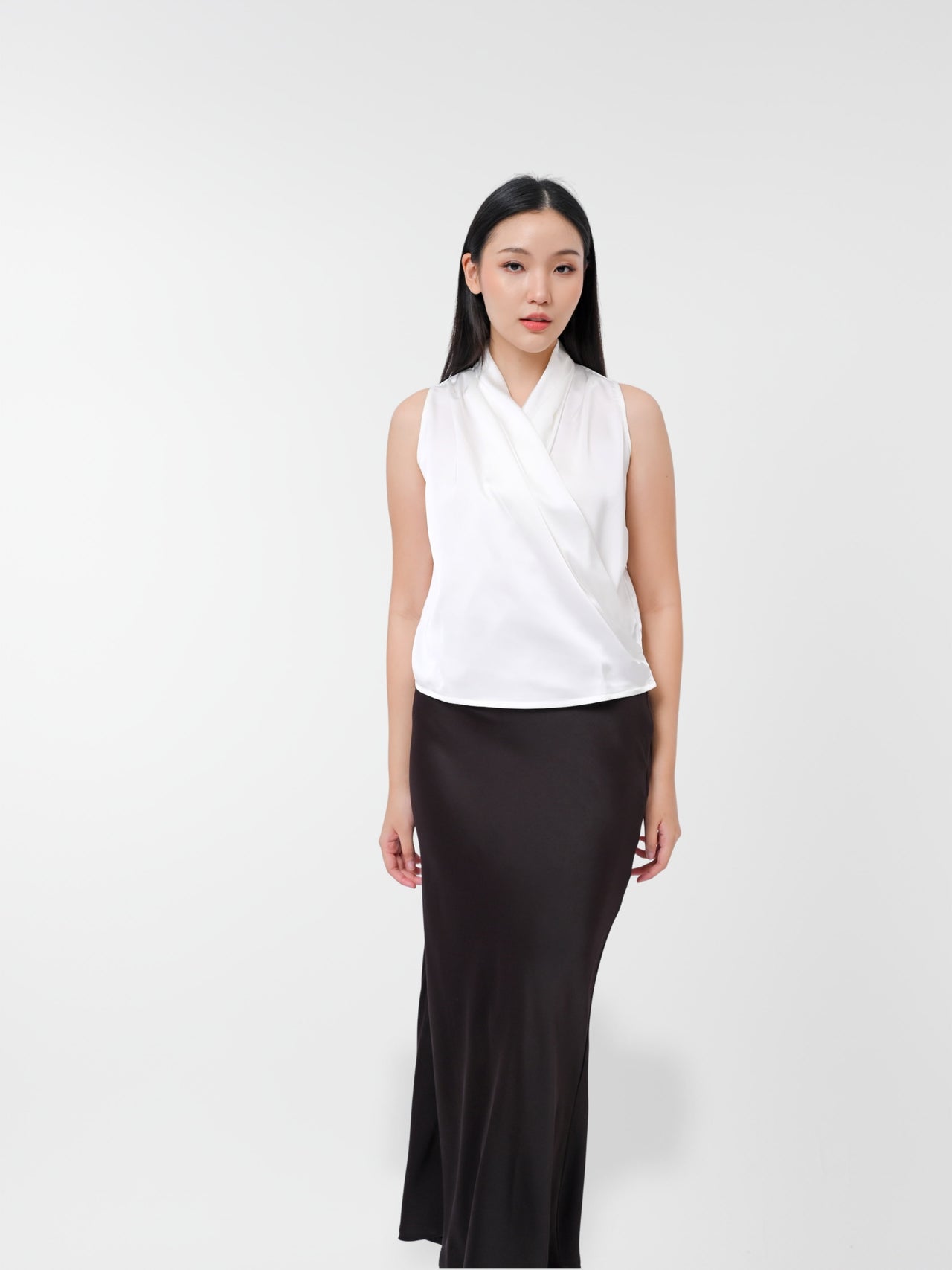 Ms Daisy Jade Satin Wrap Top