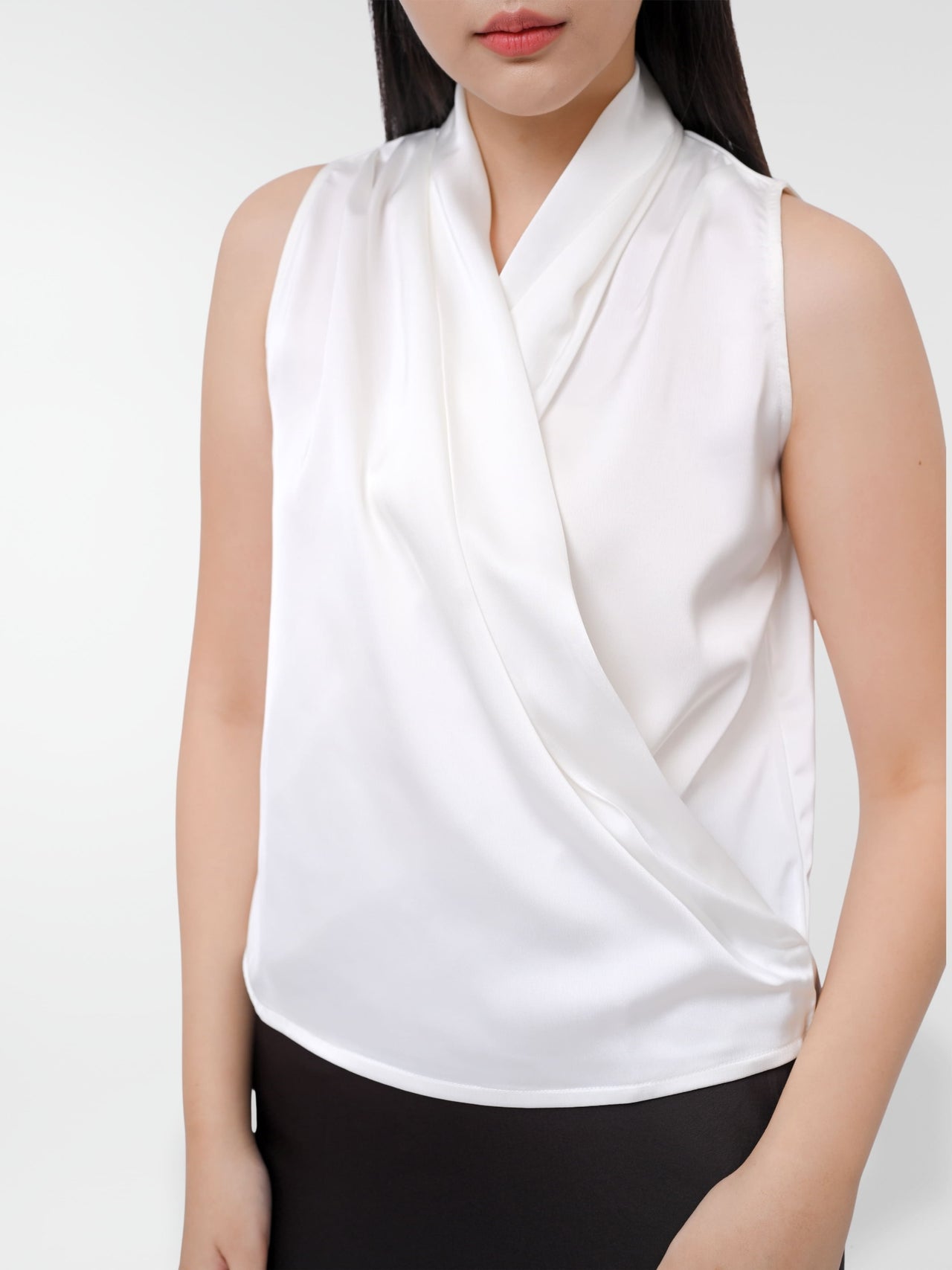 Ms Daisy Jade Satin Wrap Top