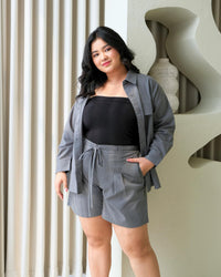 Ms Daisy Ava Oversized Safari Shirt Blouse Kemeja Set Oversize