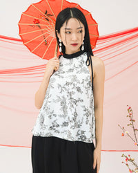 Ms Daisy Fortune Printed Satin Silk Top and Culotte Set