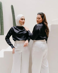 Ms Daisy Raina Pleated Satin Kulot Culotte