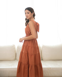 Ms Daisy Naomi Tiered Linen Midi Dress