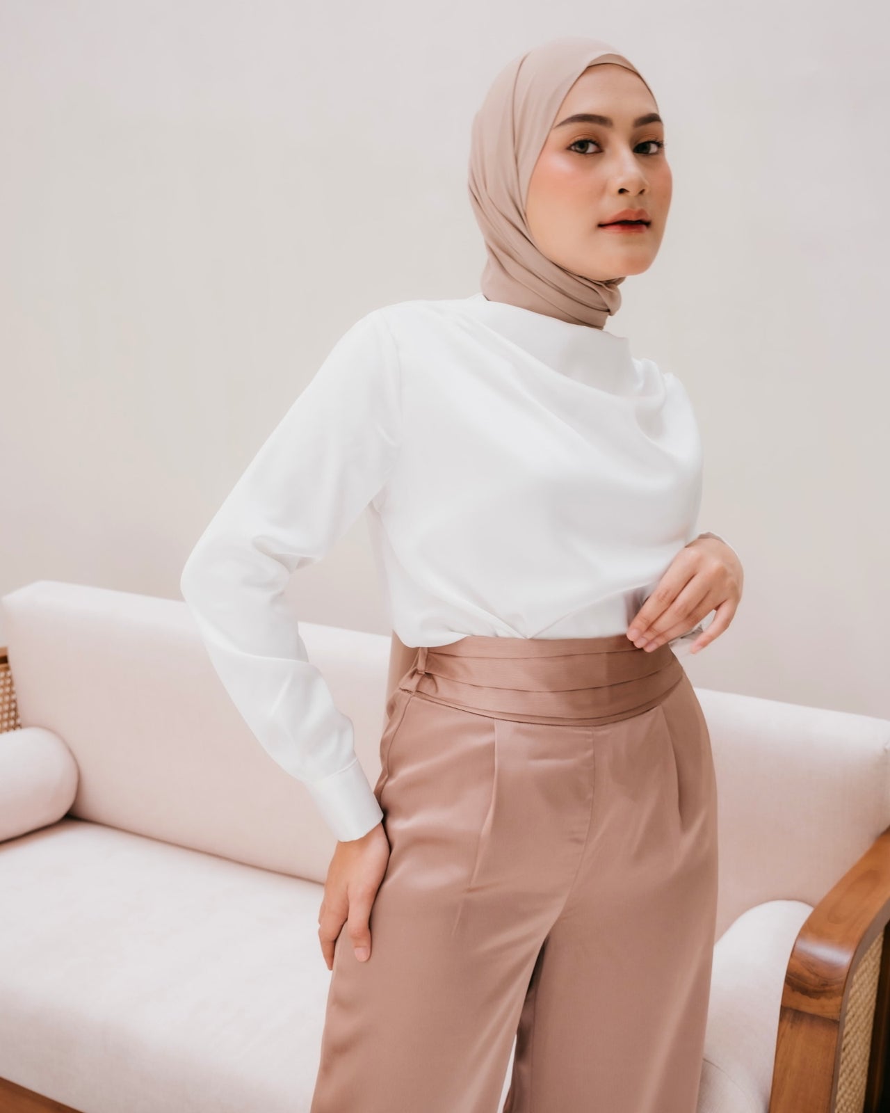 Ms Daisy Raina Drape Satin Top