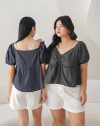 Ms Daisy Hazel Denim Ruched Top