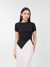 Ms Daisy Summer Rib Asymmetrical T-Shirt