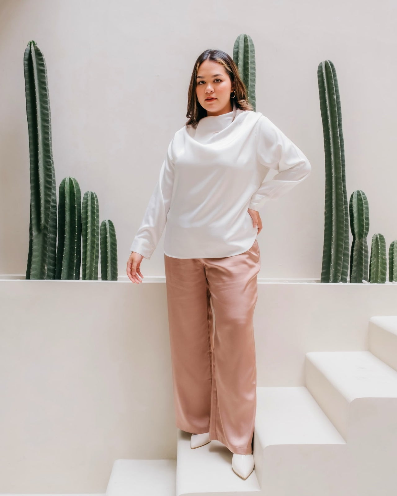 Ms Daisy Raina Drape Satin Top