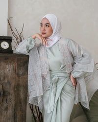 Ms Daisy Jasmin Set Rok Lilit & Atasan Satin Premium dengan Organza Outer / Set Lebaran