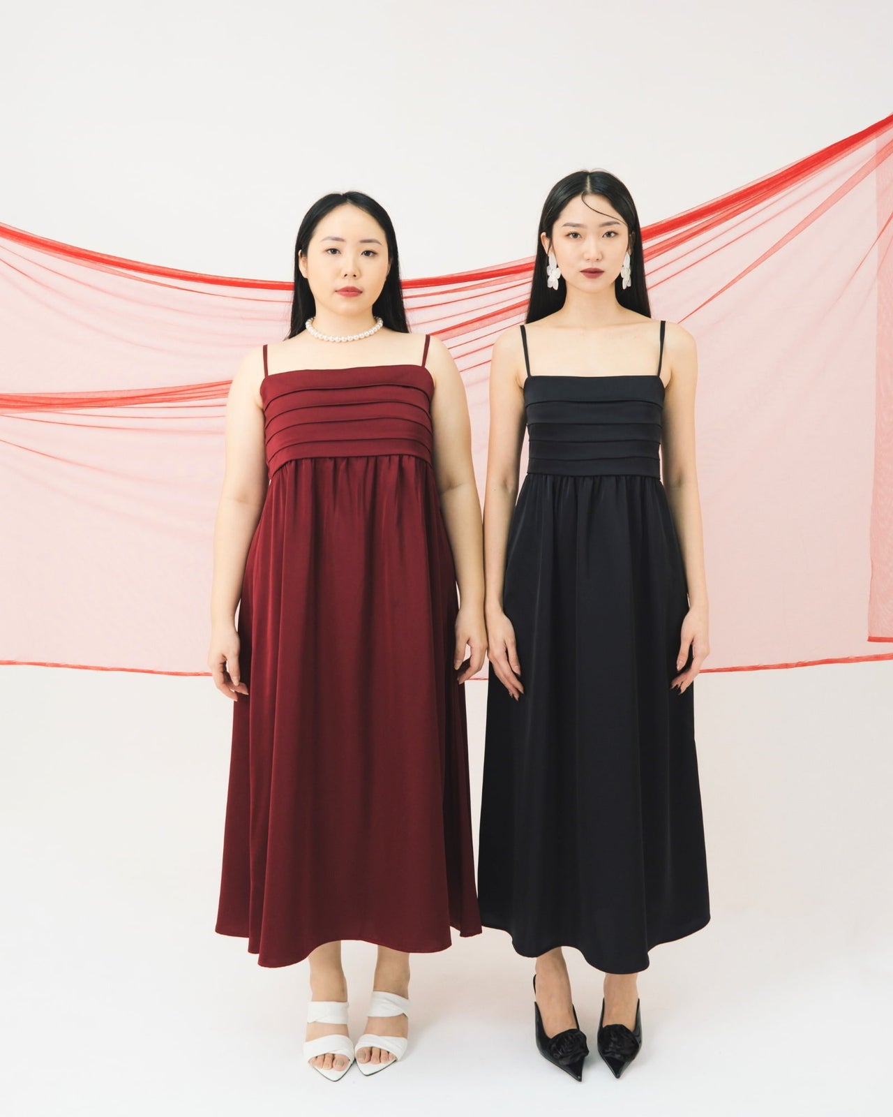 Ms Daisy Polina Pleated Satin Silk Dress