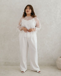 Ms Daisy Jian Pearl Tulle Top with Inner / Atasan mewah lebaran