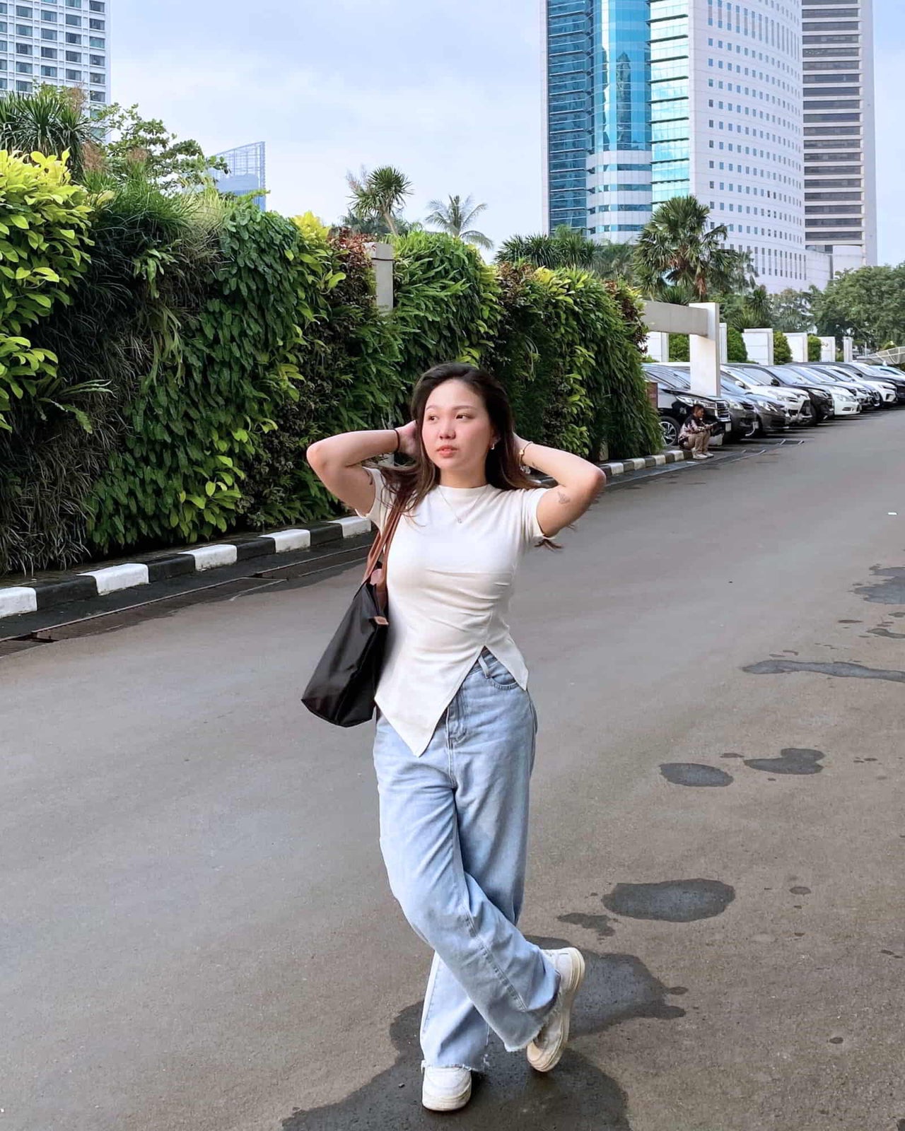 Ms Daisy Summer Rib Asymmetrical T-Shirt