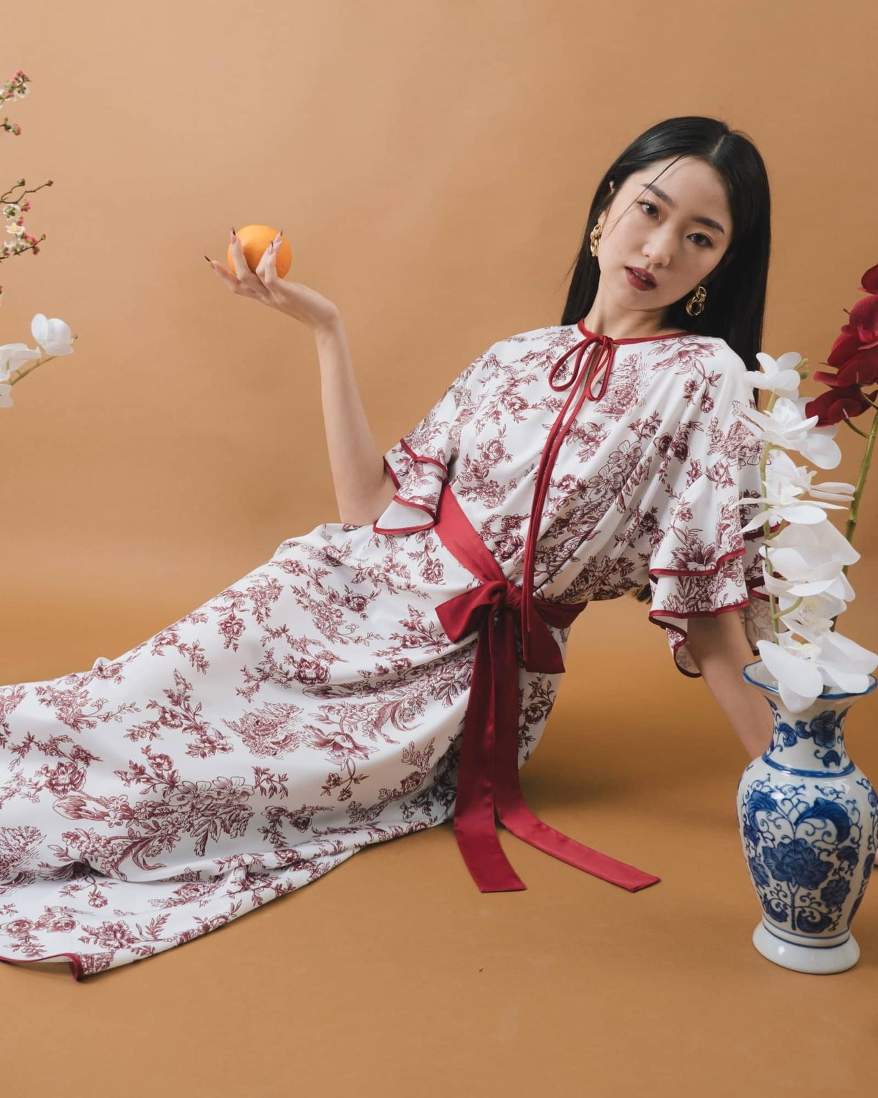 Ms Daisy Lucky Flutter Sleeve Dress with Belt