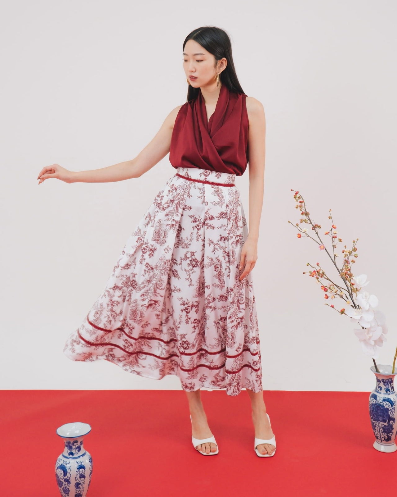 Ms Daisy Mandarin Flare Skirt / Rok (Skirt Only)