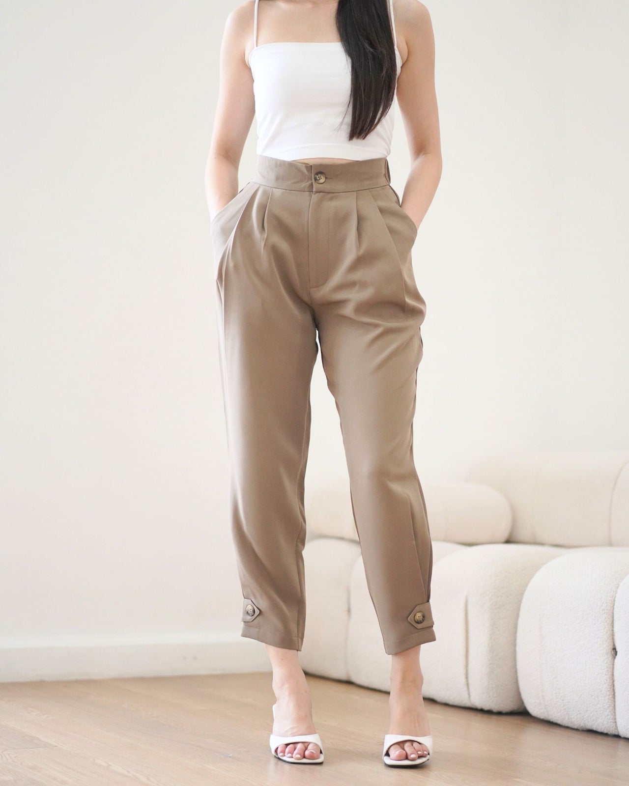 Ms Daisy Cleo Button High Waist Pants