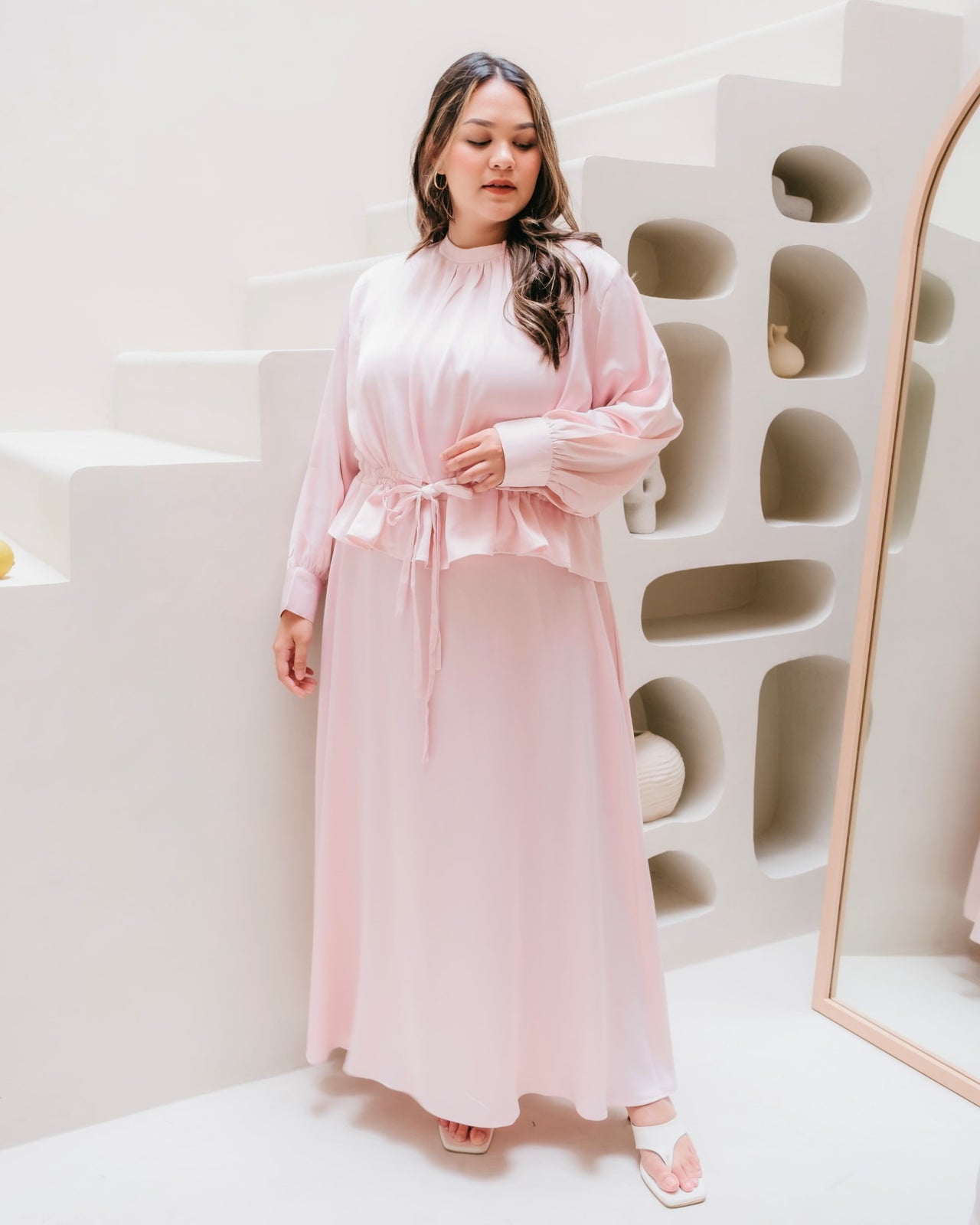 Ms Daisy Amira Satin Top and Skirt Set