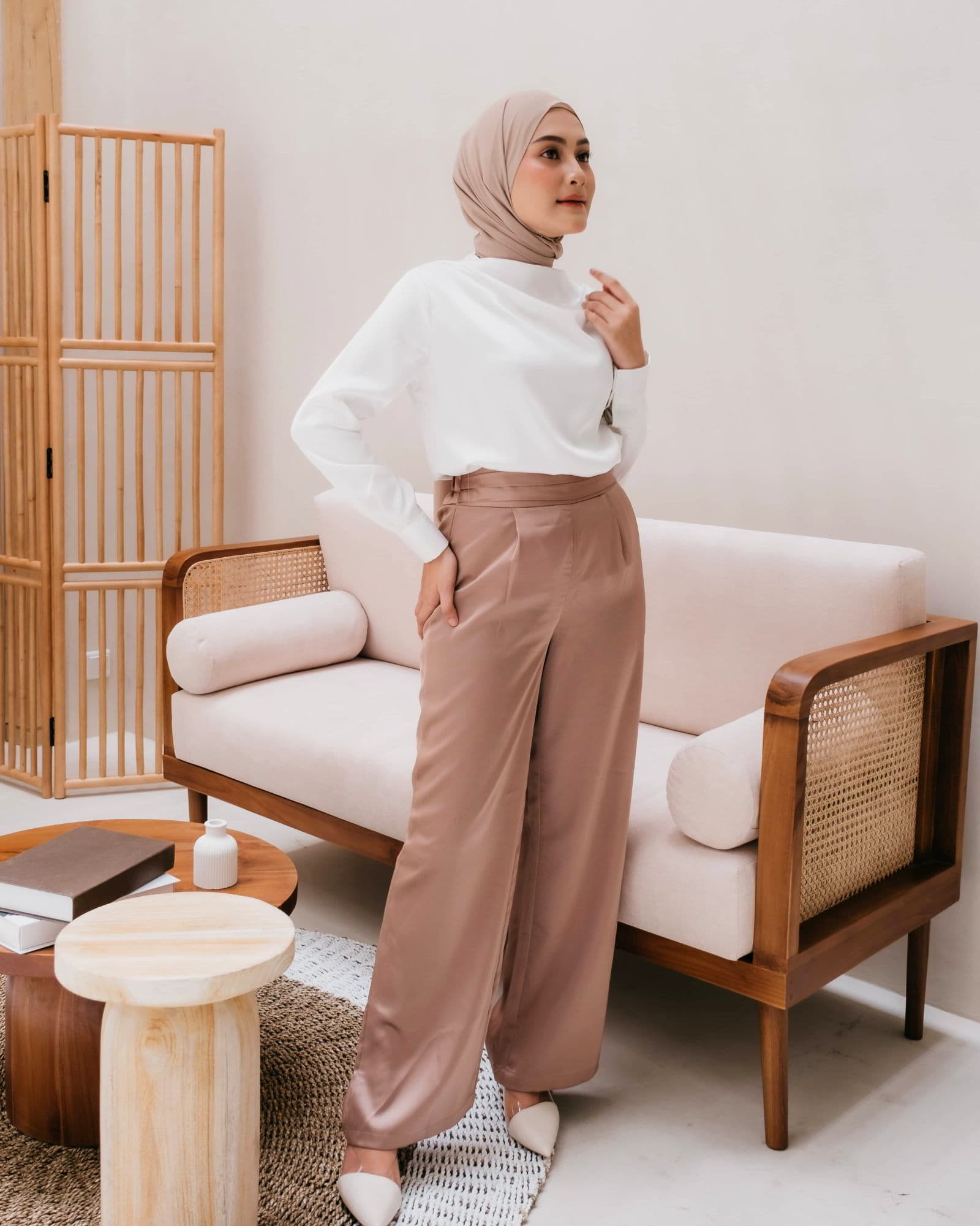 Ms Daisy Raina Pleated Satin Kulot Culotte