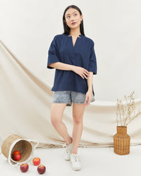 Ms Daisy Abigail Collar Cotton Hi-low Blouse