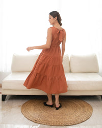 Ms Daisy Naomi Tiered Linen Midi Dress