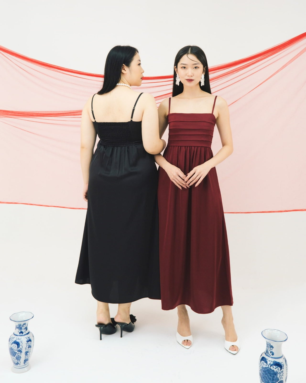 Ms Daisy Polina Pleated Satin Silk Dress