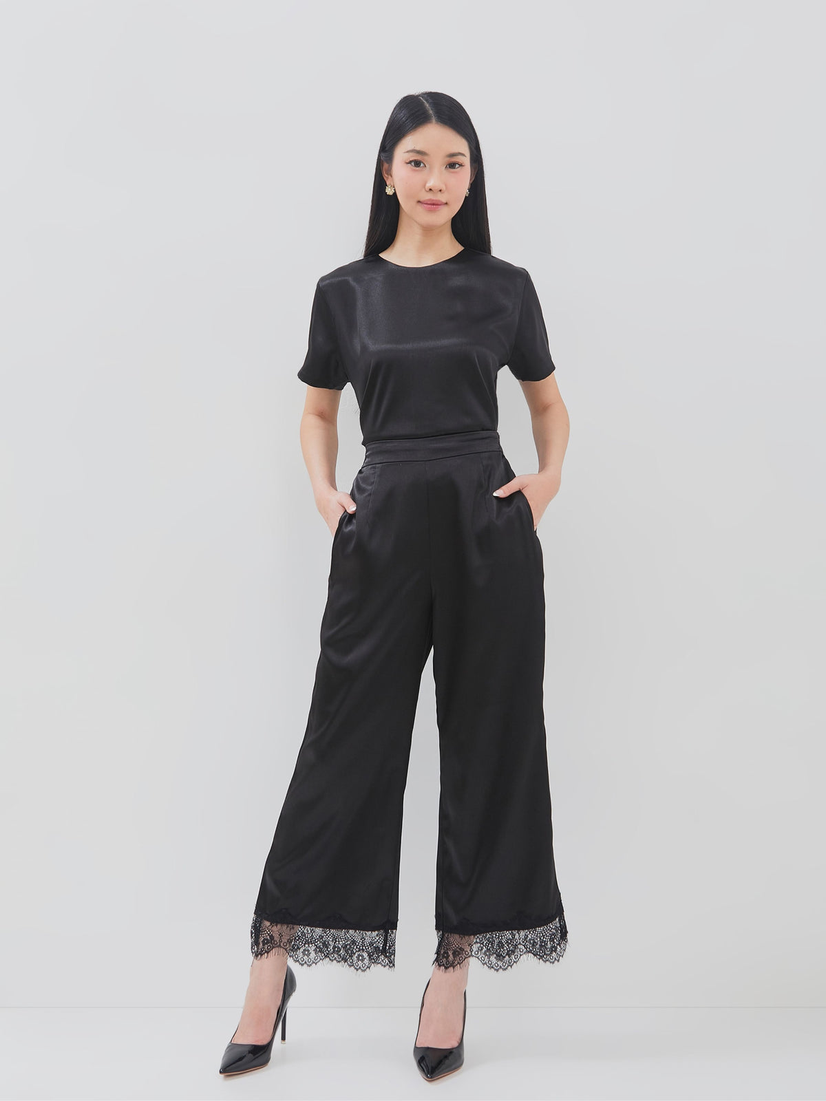 Ms Daisy Jessie Satin Wide Leg Pants