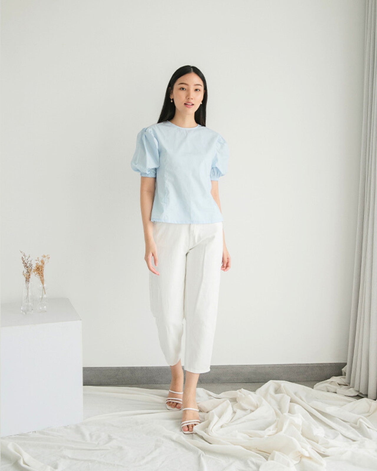 Ms Daisy Bianca Puff Sleeve Top