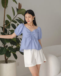 Ms Daisy Hazel Denim Ruched Top