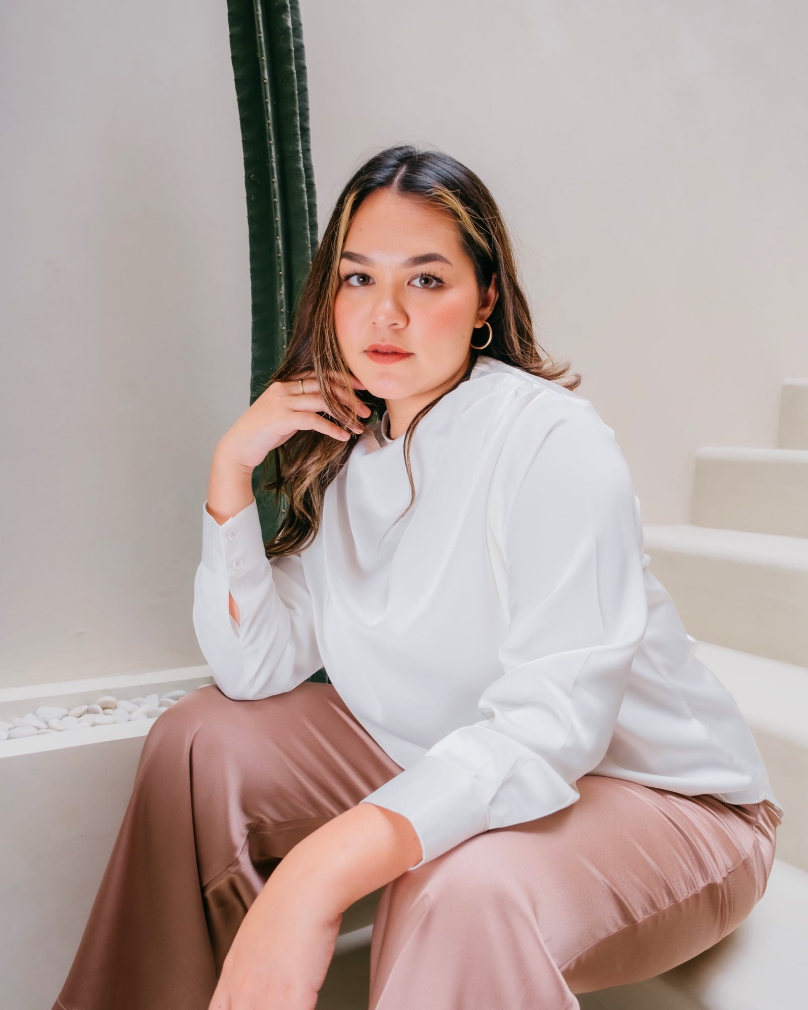 Ms Daisy Raina Drape Satin Top