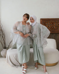 Ms Daisy Jasmin Set Rok Lilit & Atasan Satin Premium dengan Organza Outer / Set Lebaran