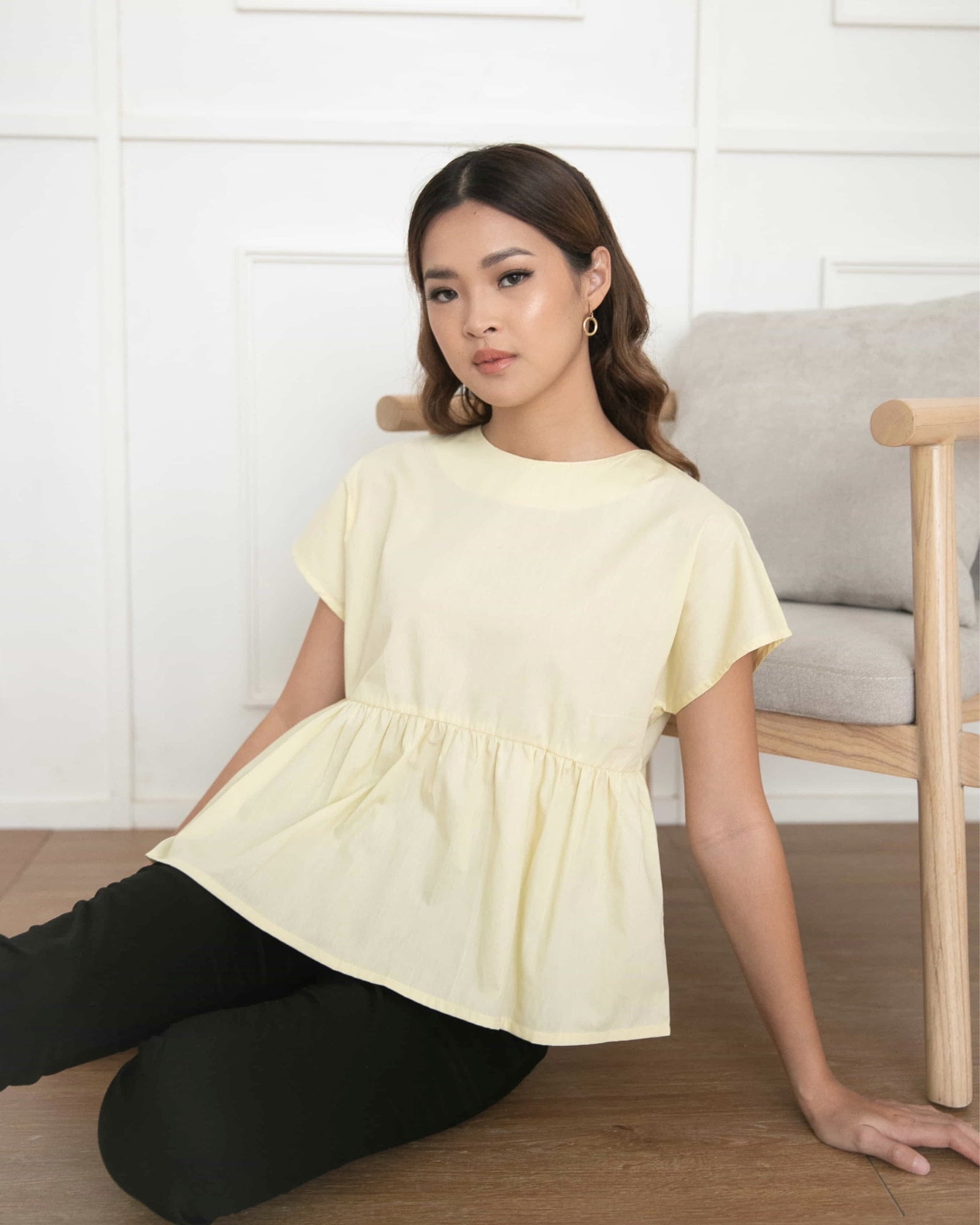 Ms Daisy Ivy Ribbon Top Baju Atasan Wanita Kasual Lengan Pendek