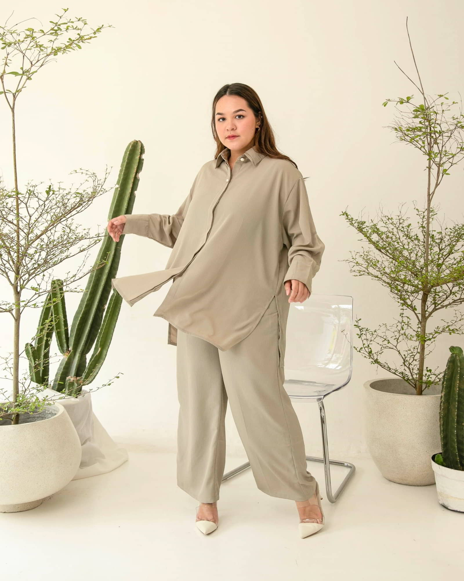 [Ms Daisy x Jourimanzky] Luxo Long Shirt With Cullotes / Set