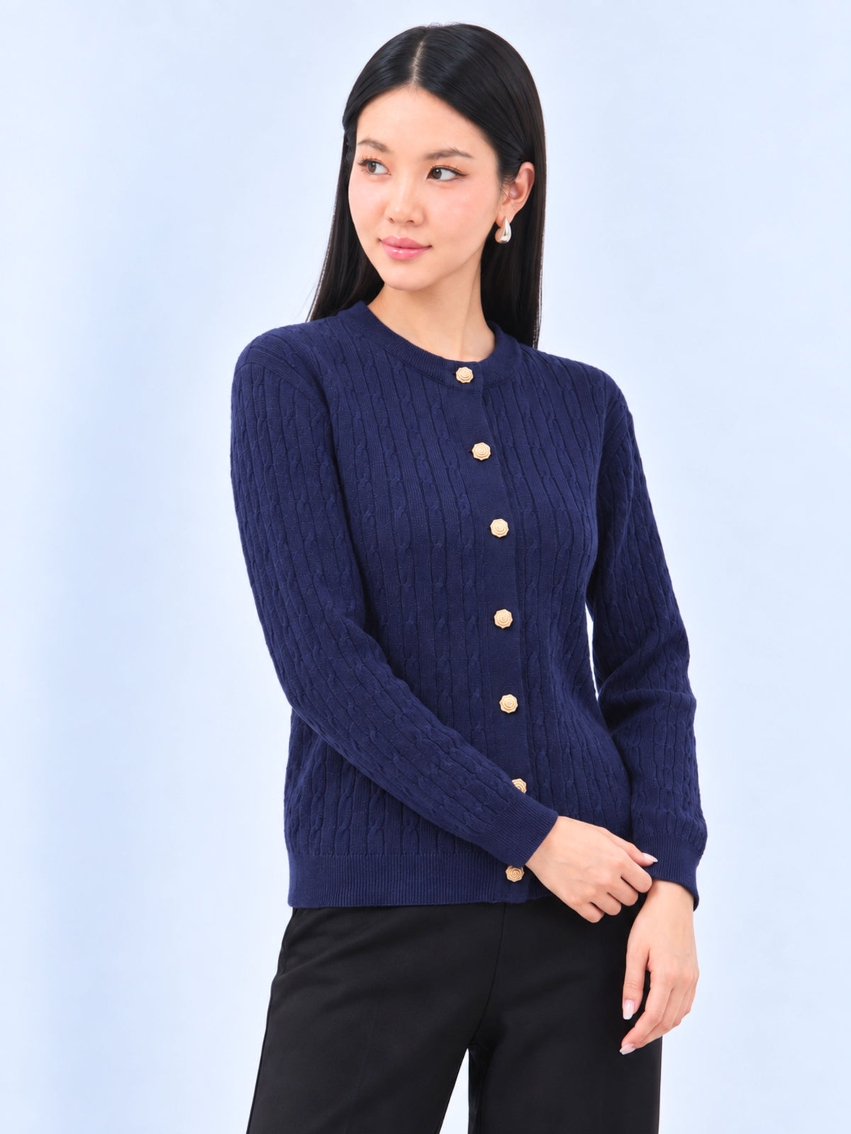 Ms Daisy Jackie Cable Knit Cardigan