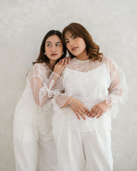 Ms Daisy Jian Pearl Tulle Top with Inner / Atasan mewah lebaran