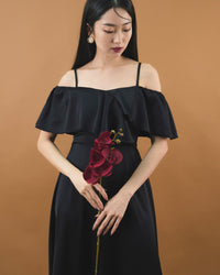 Ms Daisy Orin Cold Shoulder Silk Satin Dress
