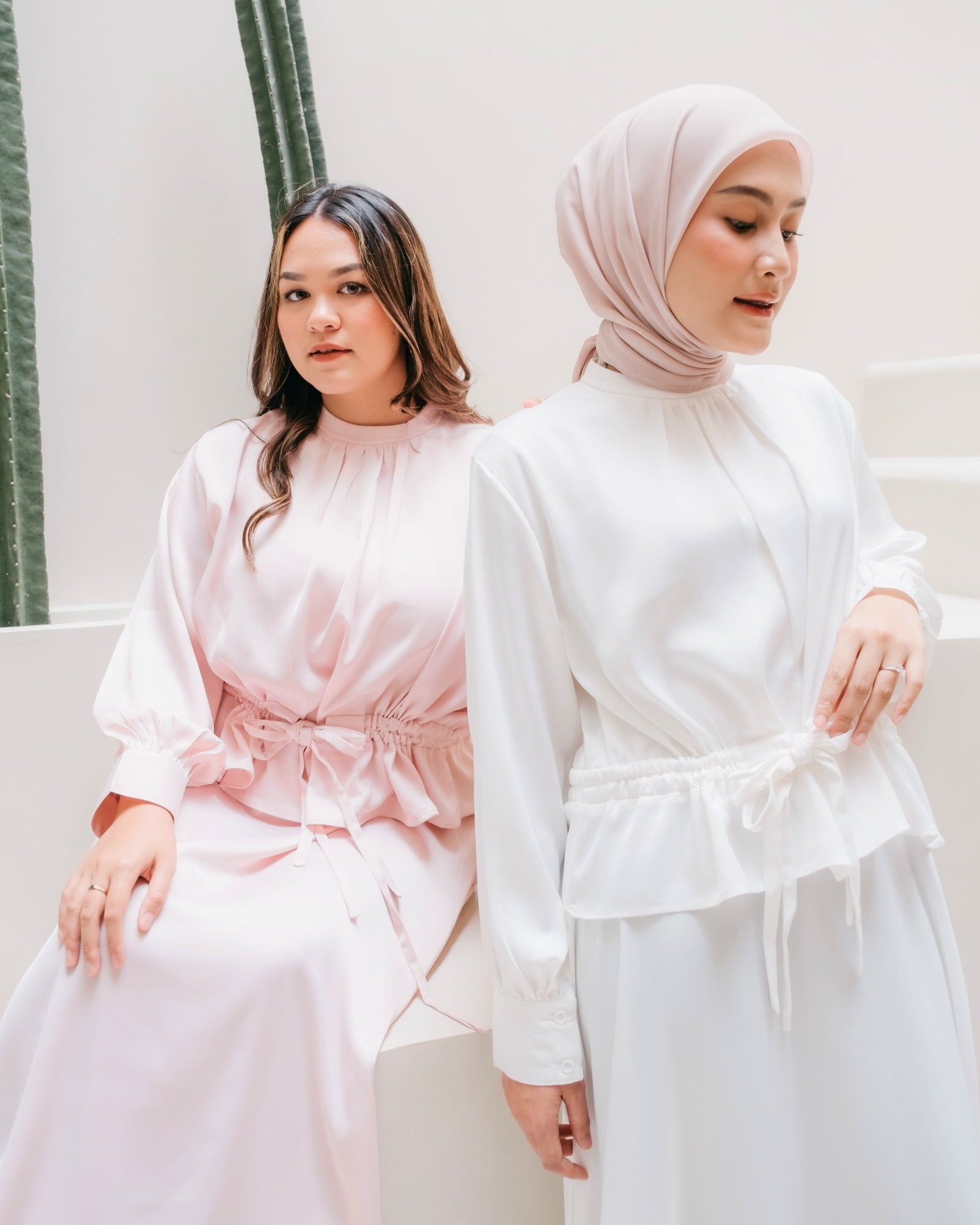 Ms Daisy Amira Satin Top and Skirt Set