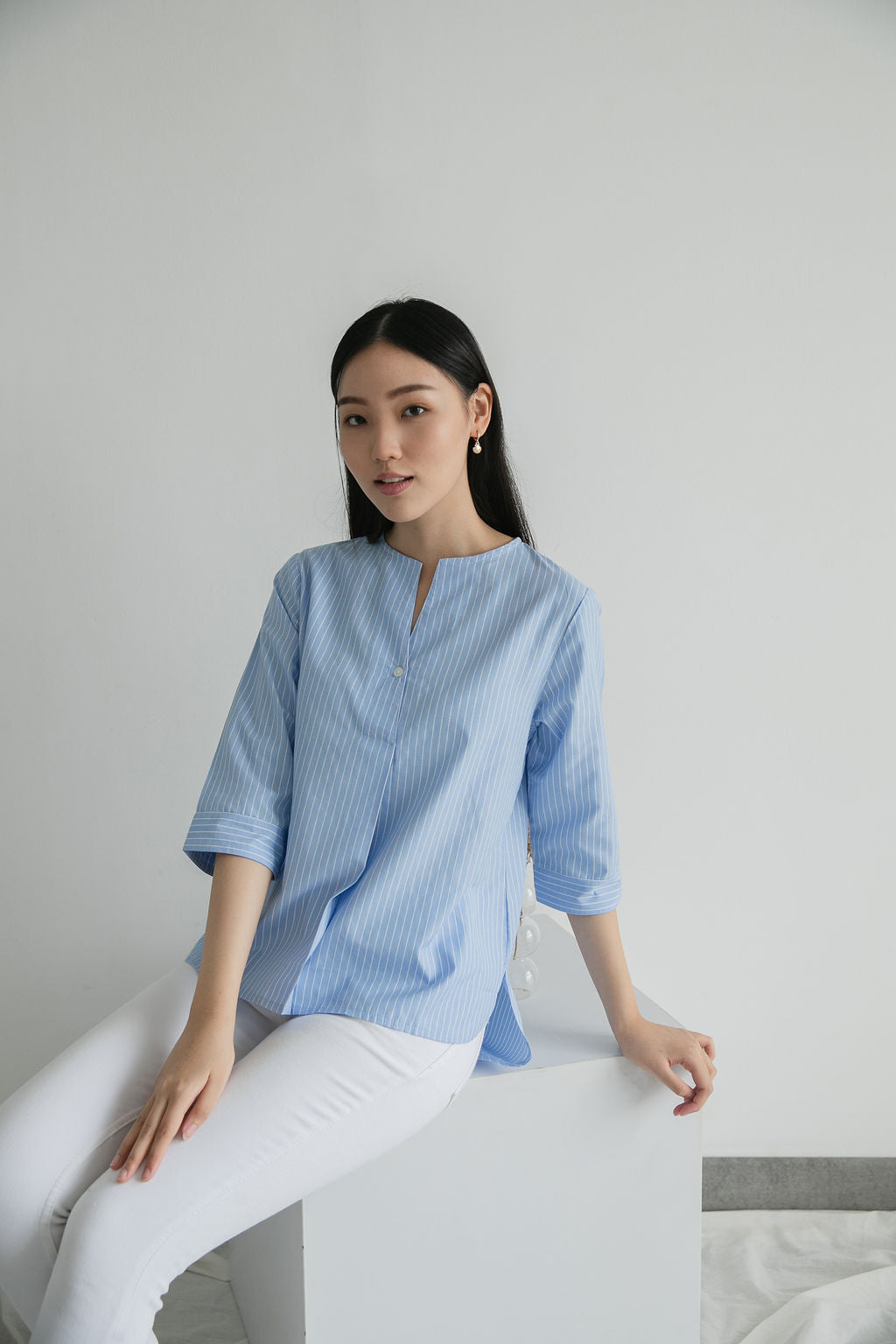 (MINOR DEFECT) Serena Stripe Blouse