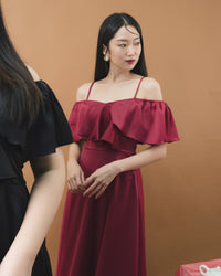 Ms Daisy Orin Cold Shoulder Silk Satin Dress