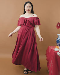 Ms Daisy Orin Cold Shoulder Silk Satin Dress