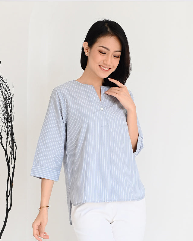 (MINOR DEFECT) Serena Stripe Blouse